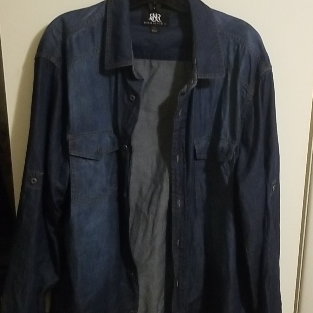Rock & Republic dark chambray shirt